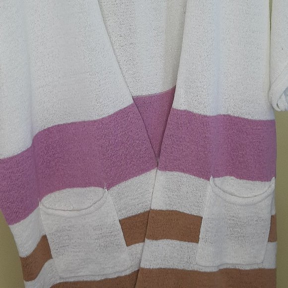 Beautiful Lightweight  Heyson Striped Open Front Cardigan - Picture 3 of 11